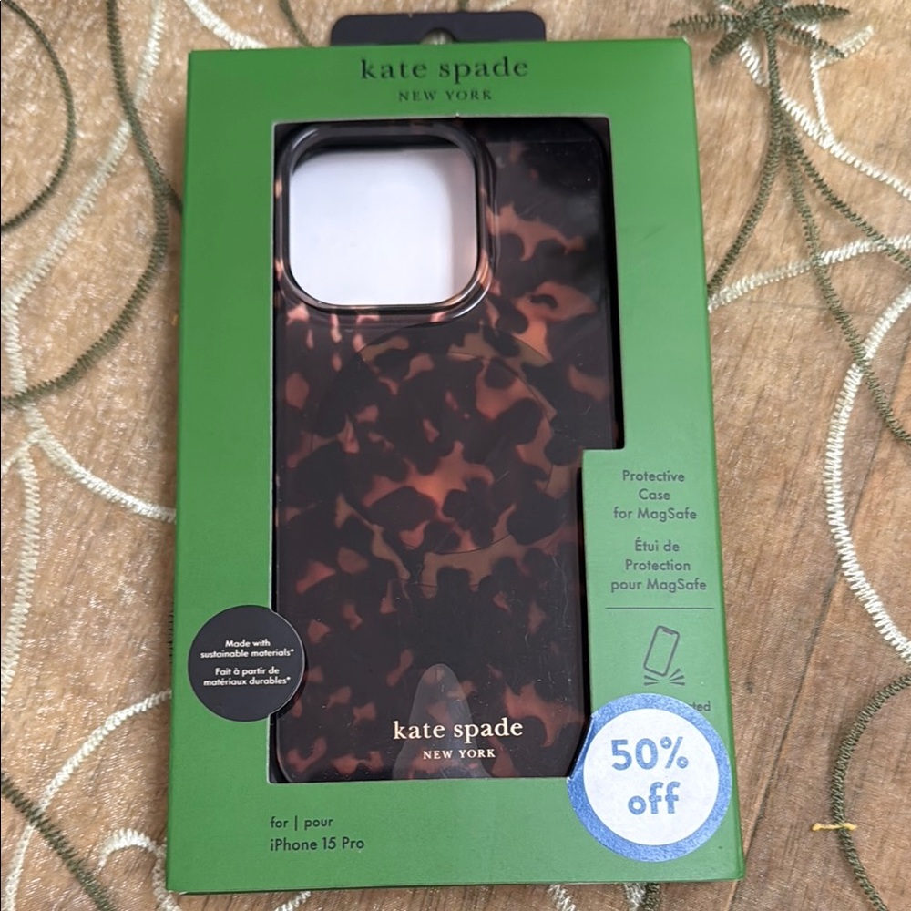 Kate Spade New York Tortoise Shell iPhone 15 Pro Case